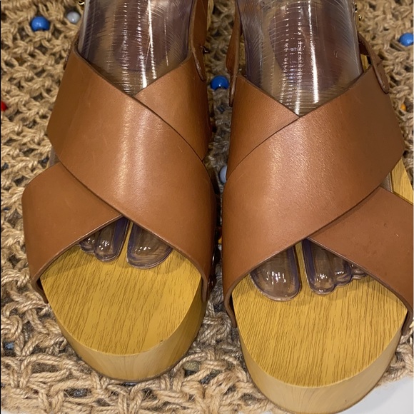 Sam Edelman Bentlee Wood Effect Flatform Heeled Sandals - Picture 8 of 12